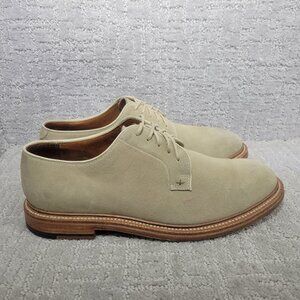Grant Stone Men's Size US 8.5 Beige Suede Round Toe Derby Dress Shoes